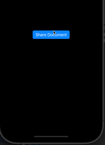 Animation showing immediate loading of share sheet