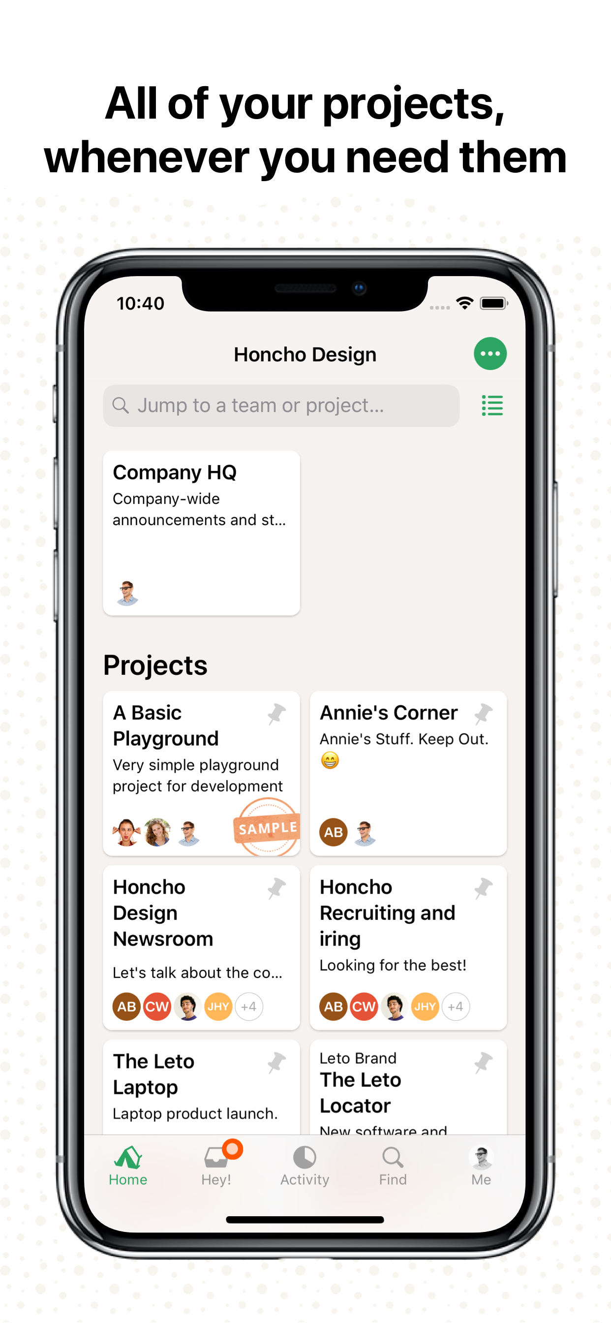 Screenshot of Basecamp 3  on iPhone